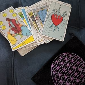 Tarot cards and pouch